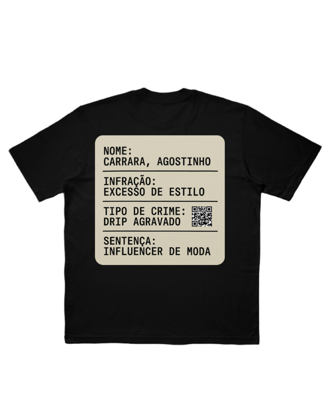 CAMISETA OVERSIZED AGOSTINHO STYLE