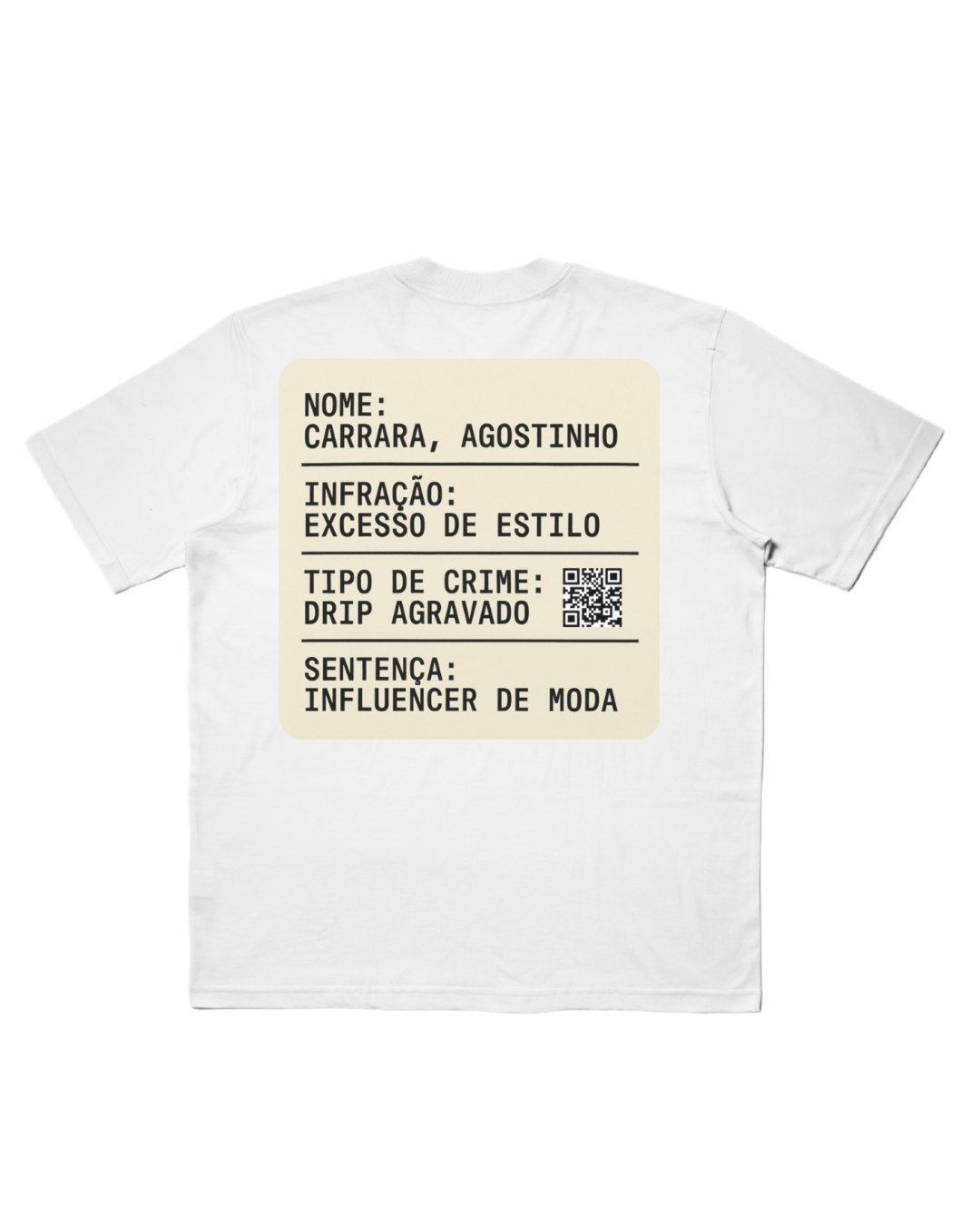 CAMISETA OVERSIZED AGOSTINHO STYLE