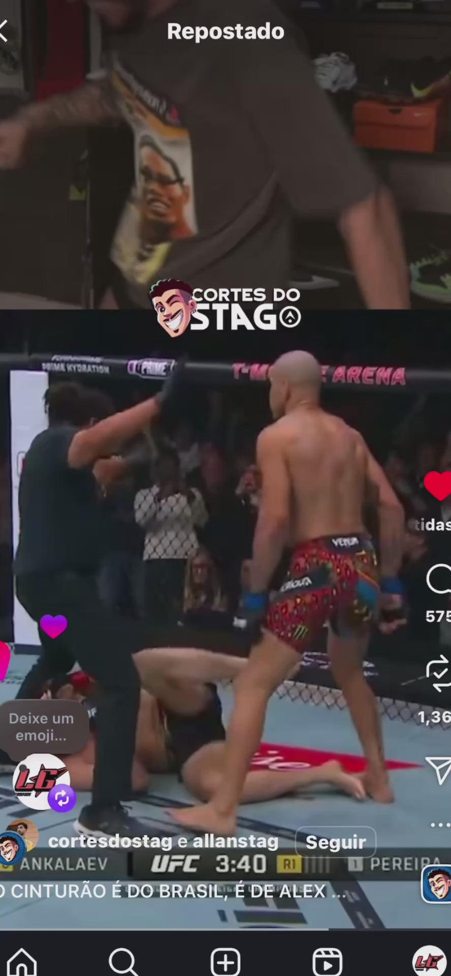 Allan Stag com a camiseta Bomba Patch - use o cupom “STAG”